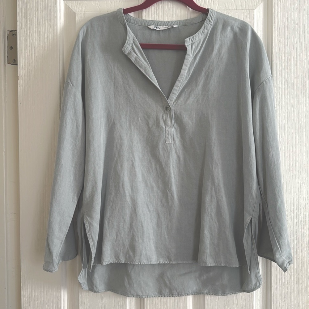 Zara linen blend shirt
